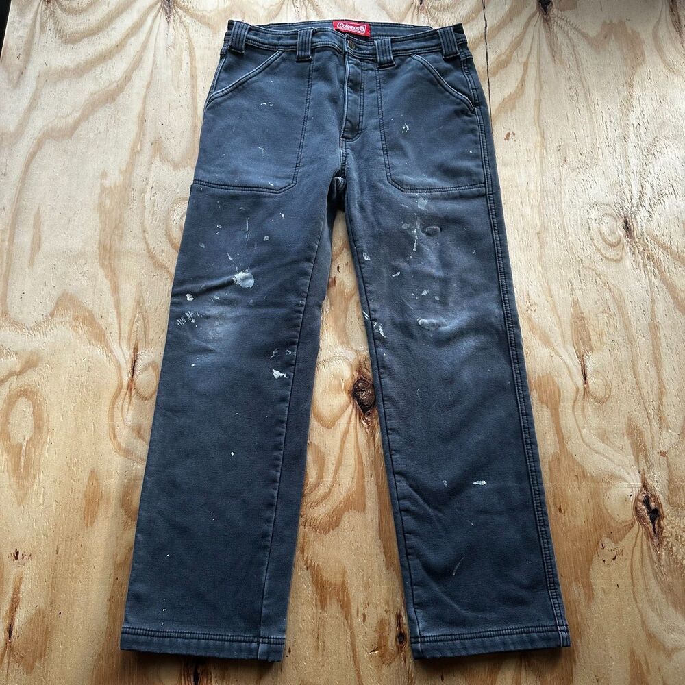 Coleman Fleece Lined Canvas Work Pants Paint Splatter - Size 32x30